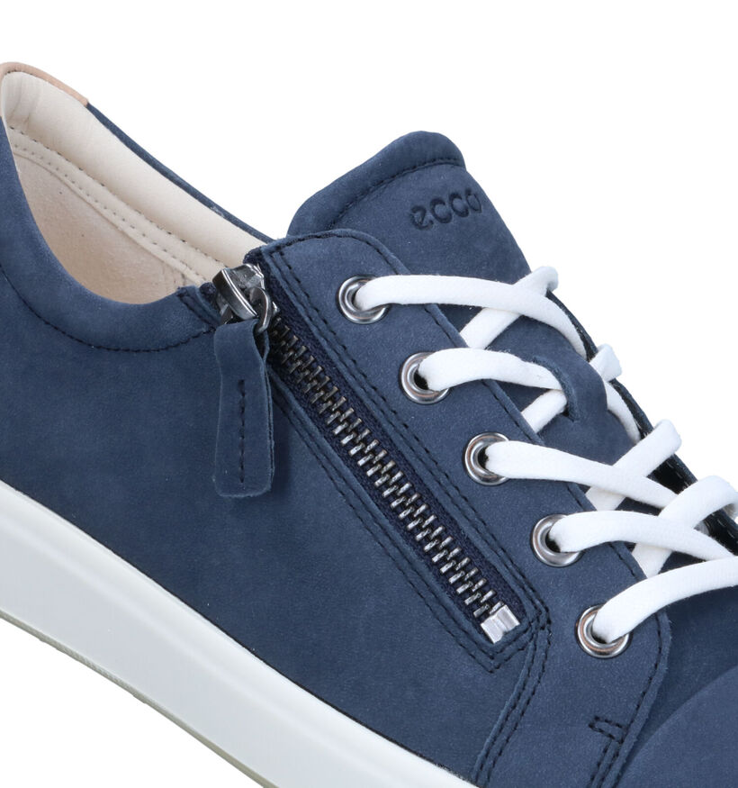 ECCO Soft Side Zip Beige Veterschoenen in nubuck (321151)