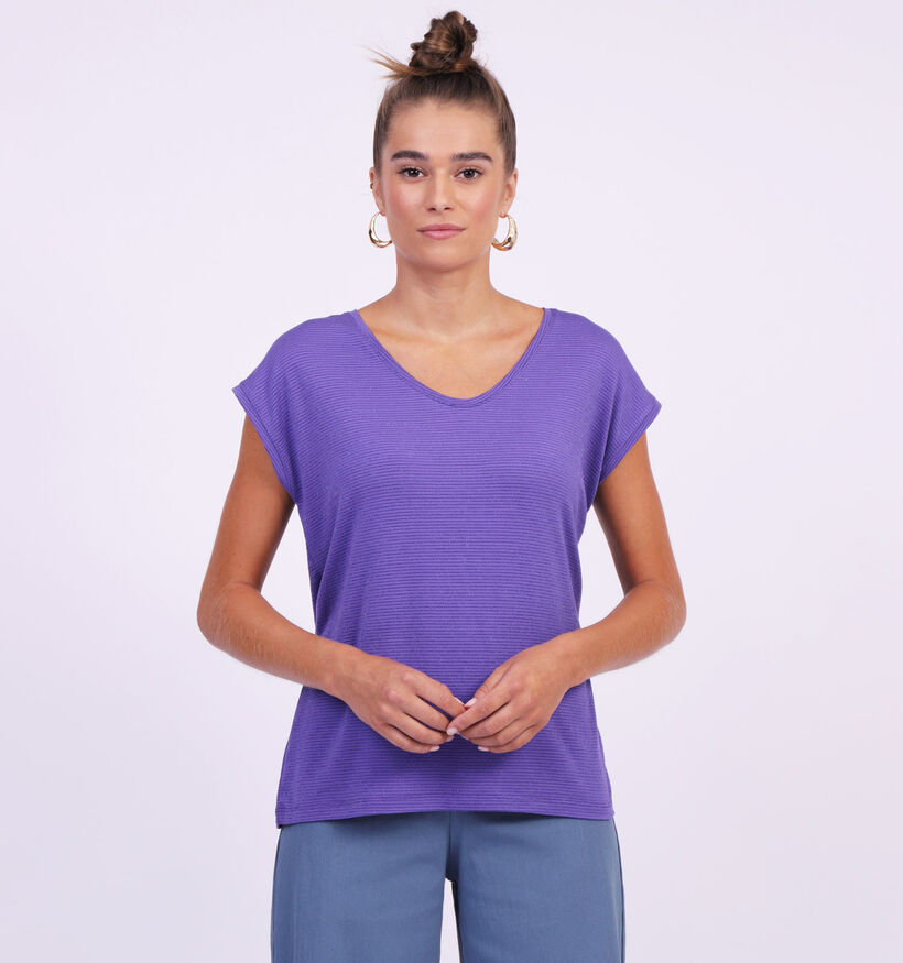 Pieces Billo Tee Lurex T-shirt rayé en Ecru (323737)