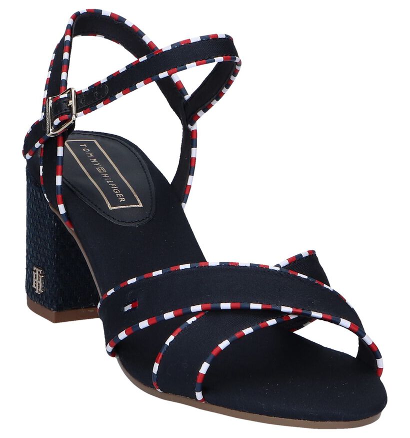 Tommy Hilfiger Sandales à talons en Bleu foncé en textile (252687)