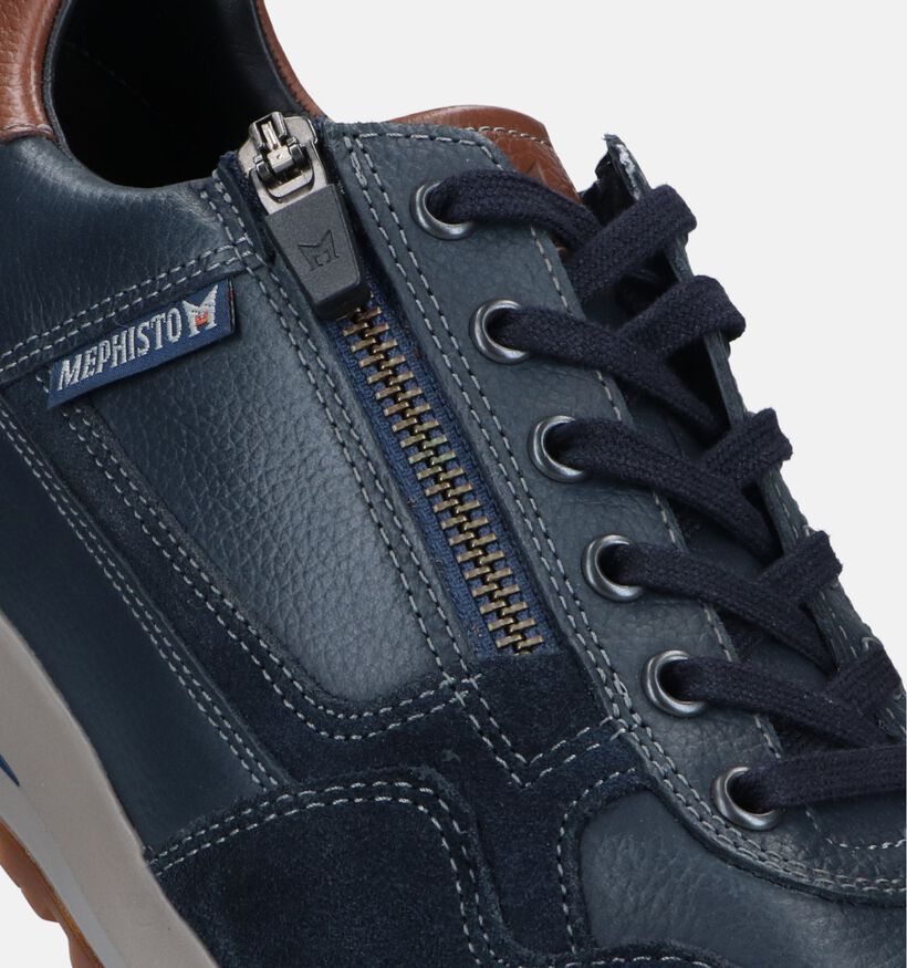Mephisto Bradley Velsport Blauwe Veterschoenen voor heren (345986) - geschikt voor steunzolen