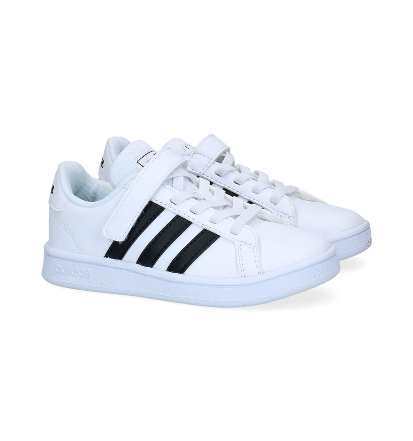 adidas Grand Court C Witte Sneakers voor jongens (318923)