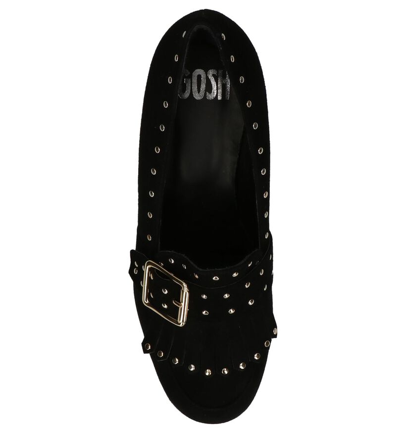Zwarte Gosh Mocassins met Studs in daim (201294)