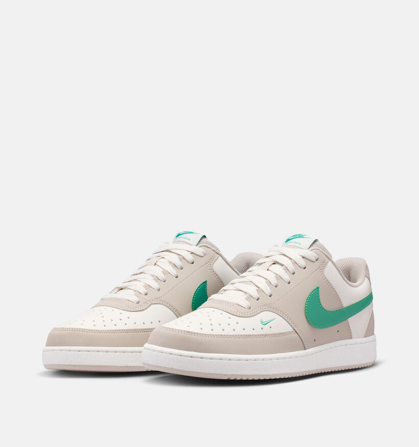 Nike Court Vision Next Nature Baskets en Taupe/Ecru pour hommes (380405)