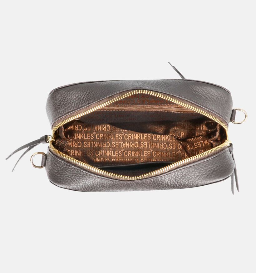 Crinkles Donkerbruine Crossbodytas voor dames (381715)