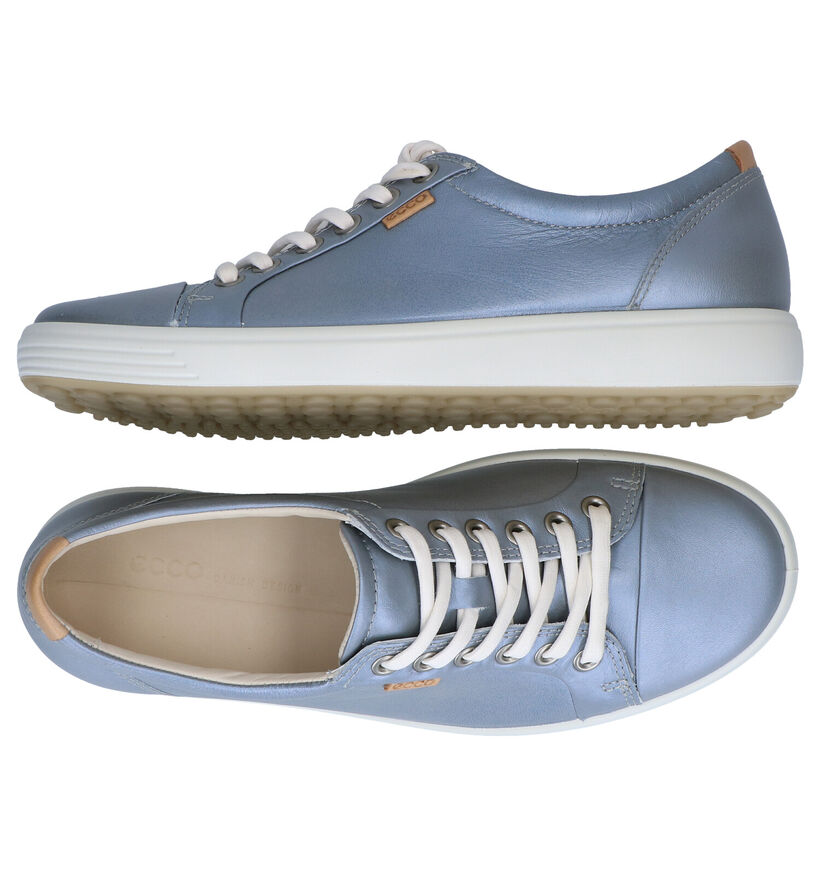 Ecco Soft 7 Chaussures à Lacets en Bleu en cuir (270017)