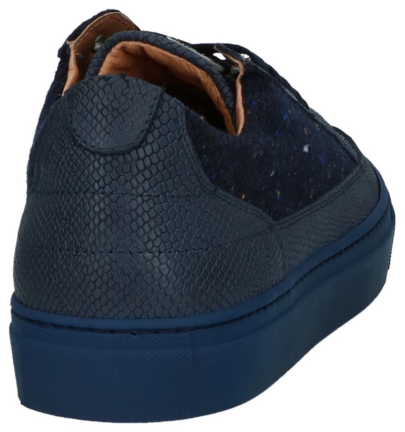 Donkerblauwe Olivier Strelli Casual Veterschoenen in leer (232392)