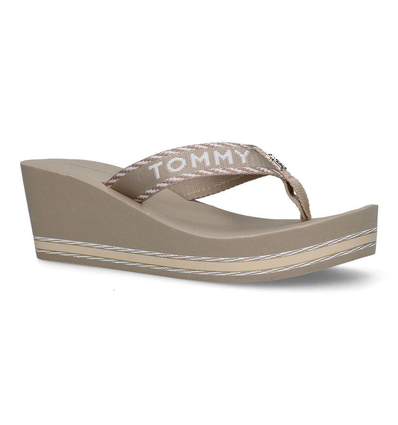 Tommy Webbing Tongs en Bleu pour femmes (321007)