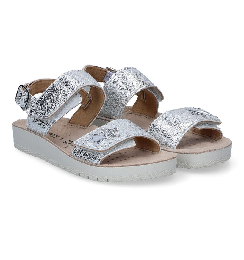 Geox Costarei Sandales en Argent en simili cuir (310999)