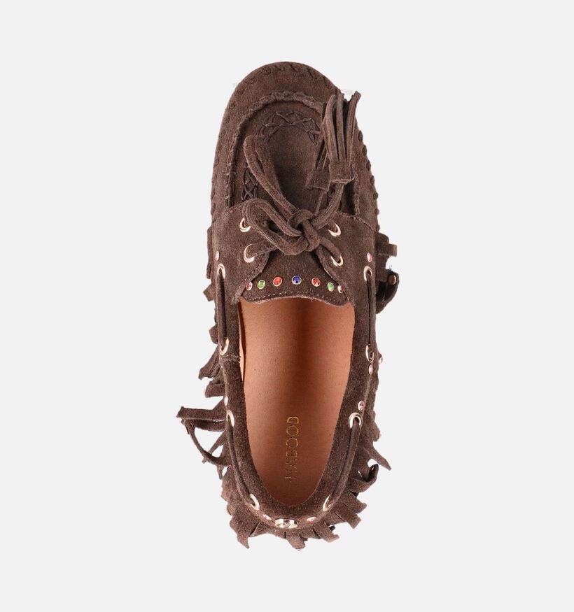 Haboob Yara Rhinestones Chaussures bateau en Marron pour femmes (386160)