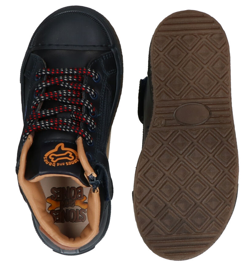 STONES and BONES Liset Chaussures Hautes en Bleu en cuir (295164)