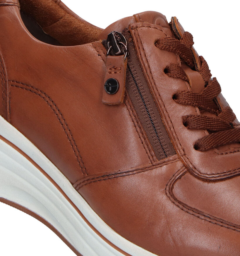 Tamaris Cognac Sneakers met sleehak voor dames (328291) - geschikt voor steunzolen