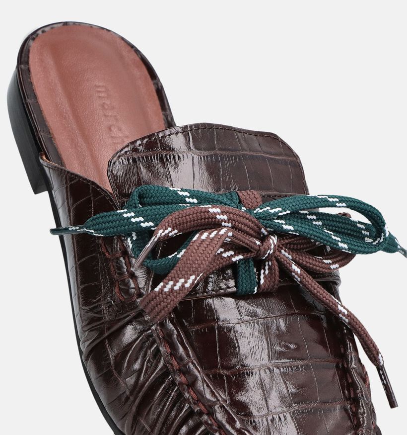 March23 Tilly Chocolat Croco Nu-pieds en Marron pour femmes (381086)