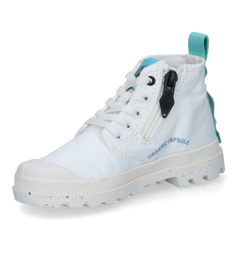 Palladium Pampa Organic K Witte Hoge Sneakers in stof (302714)