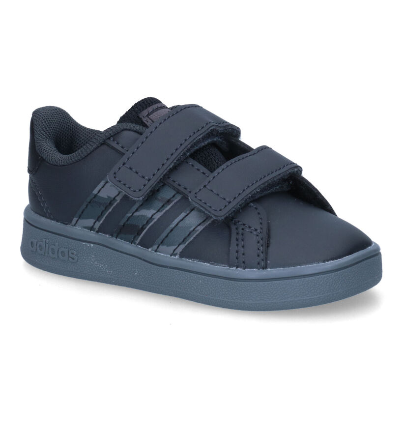 adidas Grand Court Baskets en Noir pour garçons (301169) - pour semelles orthopédiques