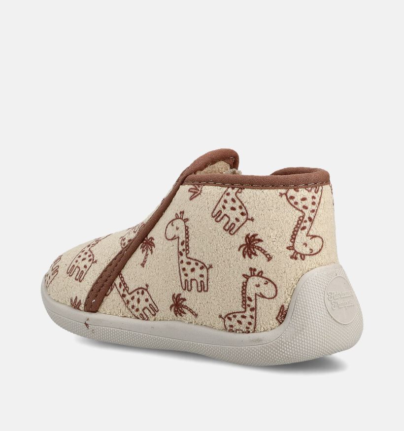 Milo & Mila Giraffe Beige/Bruine Pantoffels voor meisjes (374938) - geschikt voor steunzolen