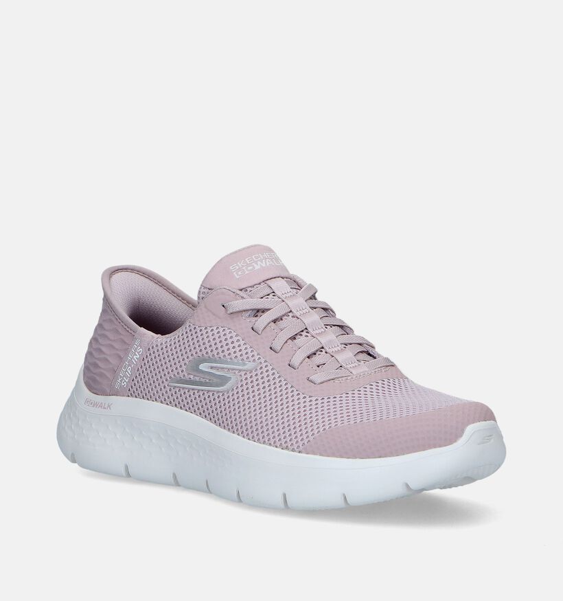 Skechers Slip-Ins Go Walk Flex Grand Baskets en Rose pour femmes (335198)