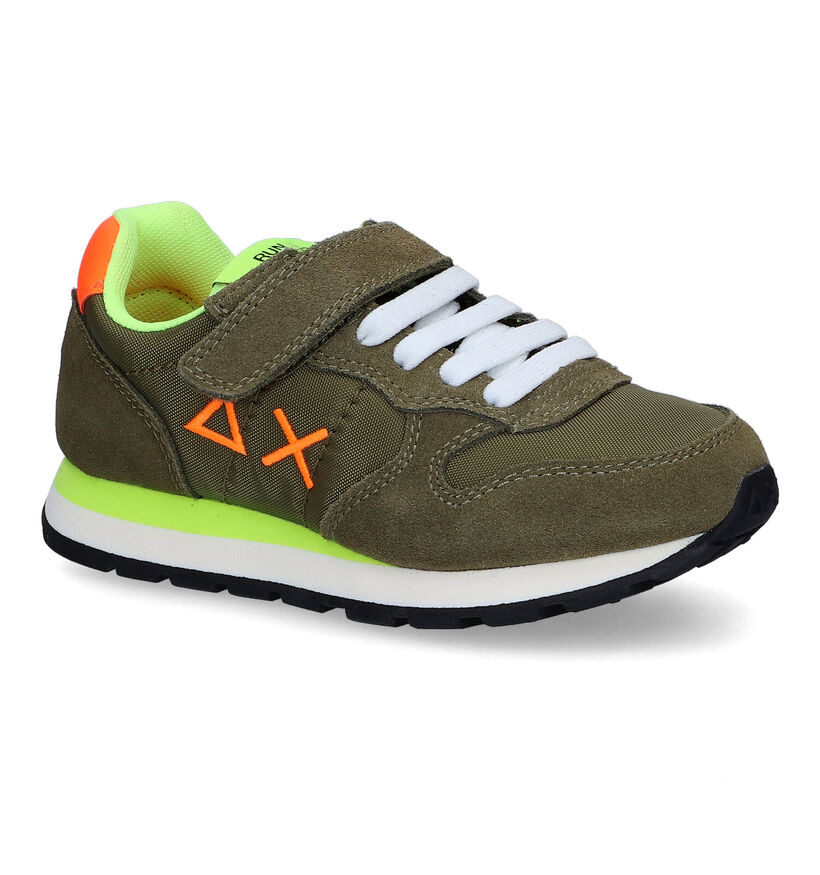 Sun 68 Baskets basses en Vert kaki en nubuck (306563)