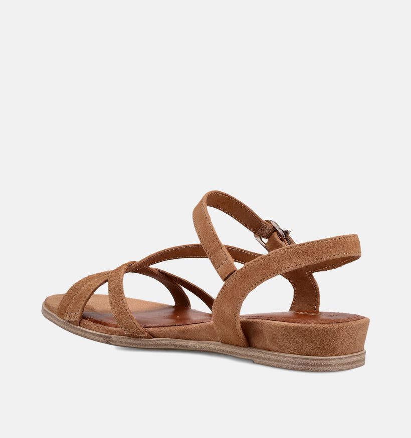 Tamaris Sandales plates en Camel pour femmes (371735)