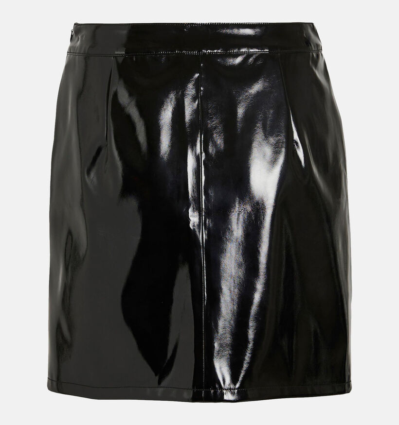 Vila Viskin Shiny Zwarte Korte Lederlook Rok voor dames (326710)