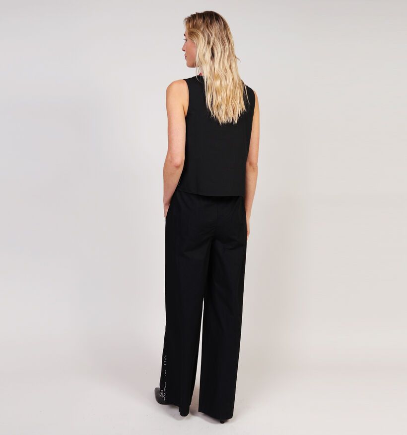 JDY Eliza Embroidery Débardeur en Noir pour femmes (365282)