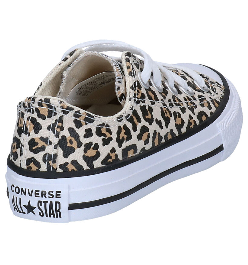 Converse Chuck Taylor AS Leopard Baskets en Beige en textile (286184)