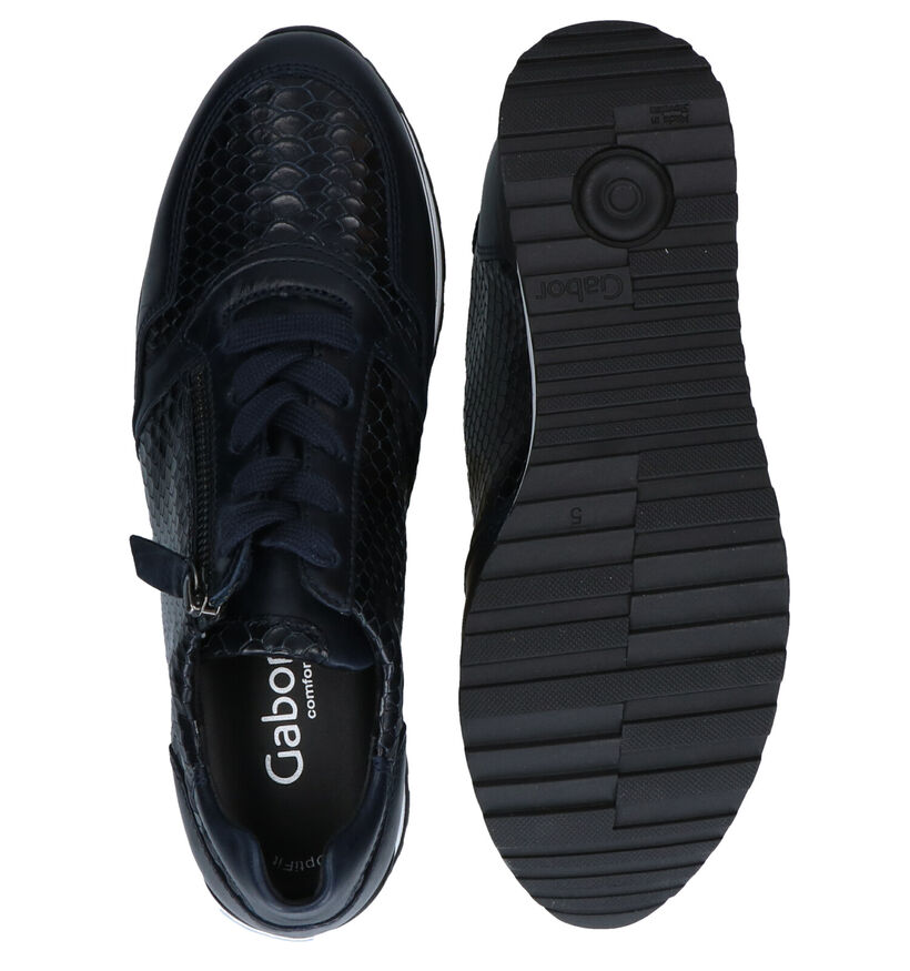 Gabor OptiFit Blauwe Sneakers in leer (282316)