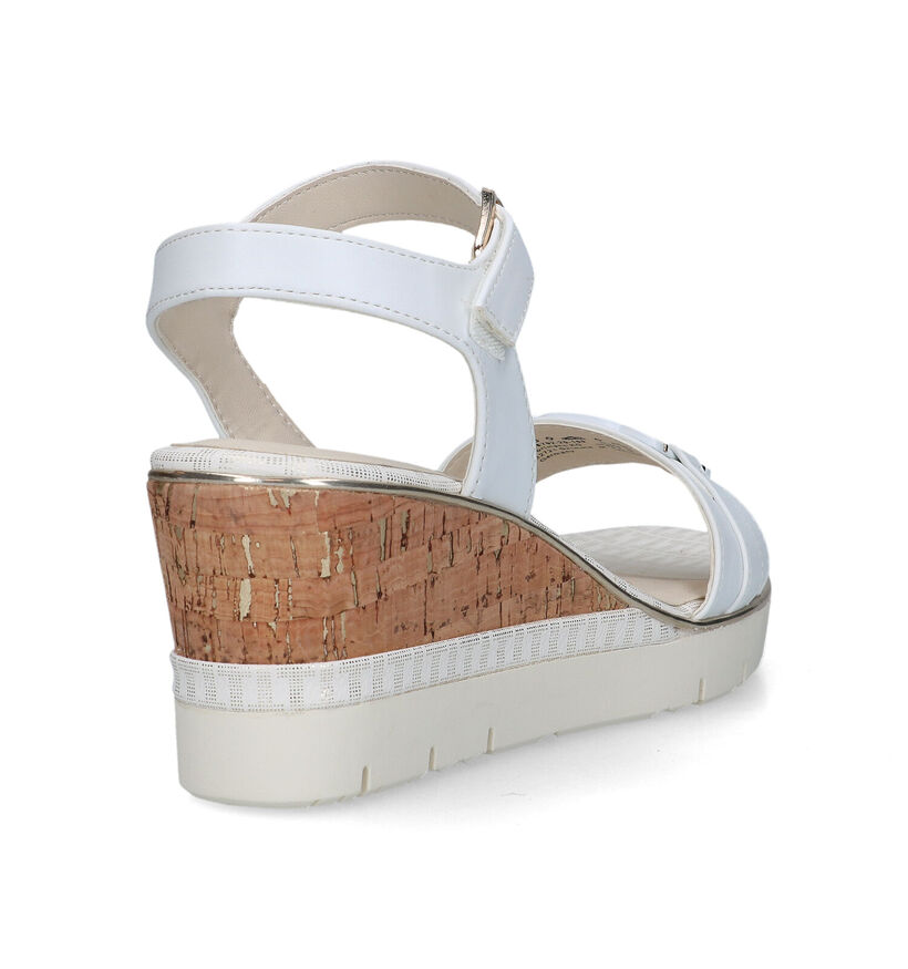 Tamaris Witte Sandalen met sleehak in kunstleer (322424)