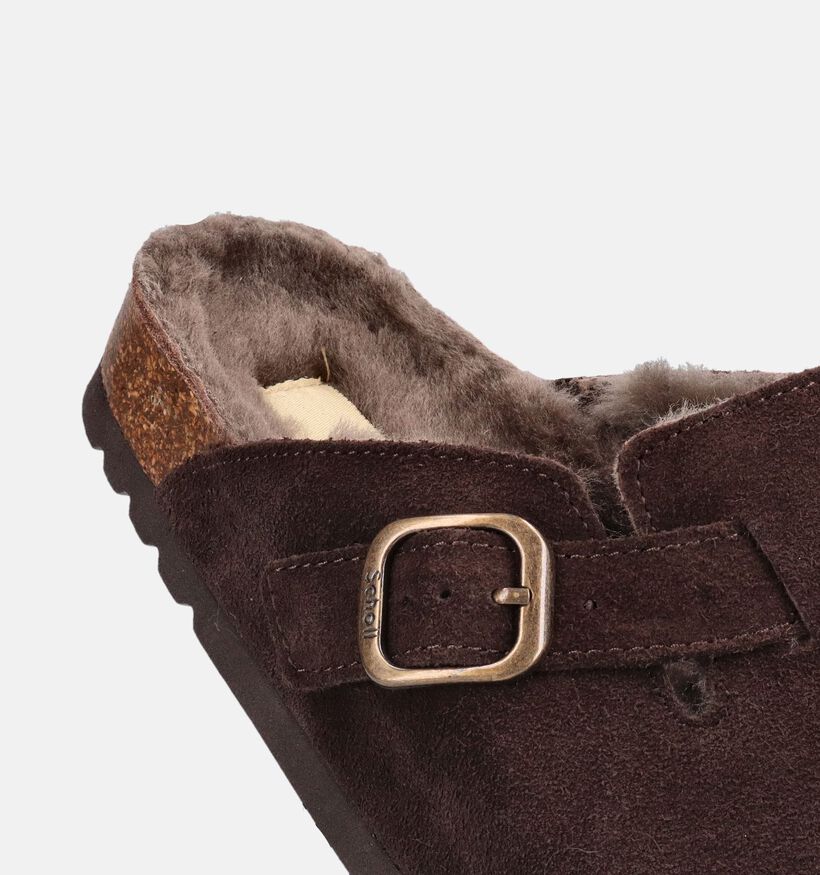 Scholl Fae New Donkerbruine Slippers voor dames (381001)