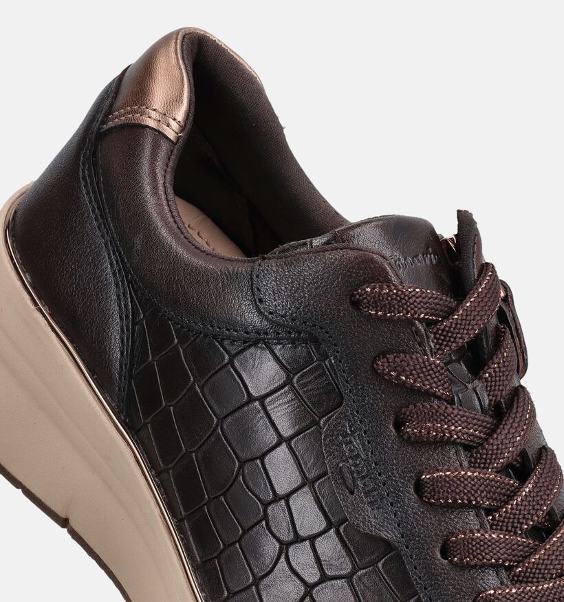 Tamaris Donkerbruine Schoenen met Veter en Rits voor dames (376677) - geschikt voor steunzolen