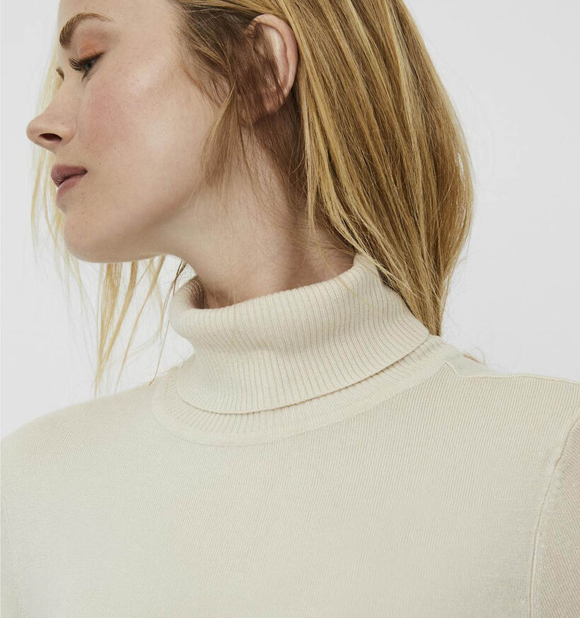 Vero Moda Glory Pull avec col roul&eacute; en Beige pour femmes (344091)