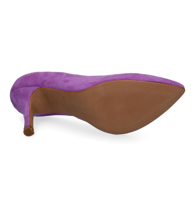 Tamaris Paarse Pumps in daim (309231)
