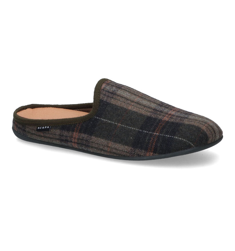 Scapa Pantoufles ouvertes en Vert kaki en textile (317117)