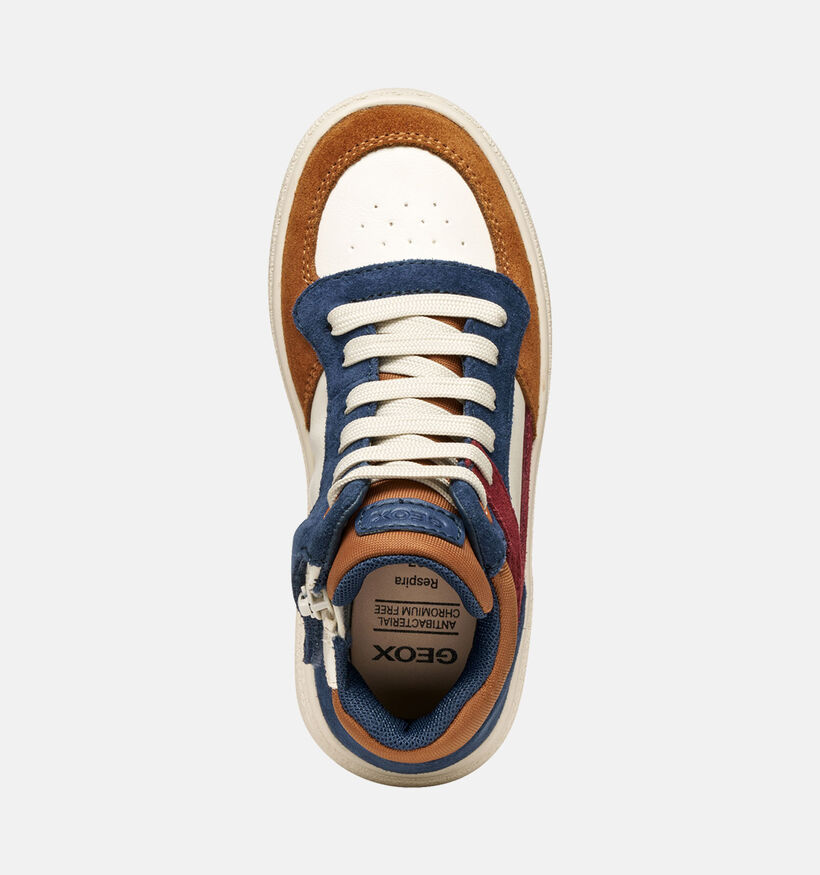 Geox Theleven Cognac/Donkerblauwe Hoge Schoenen voor jongens (360389) - geschikt voor steunzolen