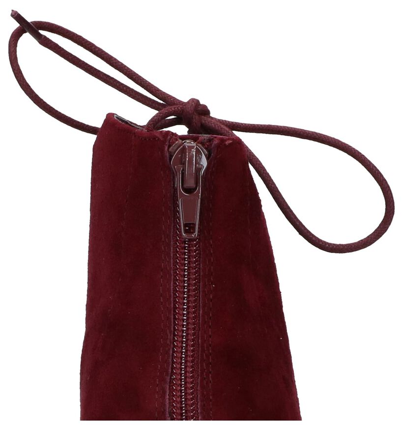 Steve Madden Delightful Bordeaux Enkellaarzen in daim (236913)