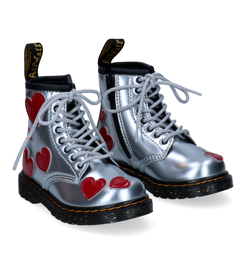 Dr. Martens Cosmic Glitter Bottines en Rouge pour filles (294392)