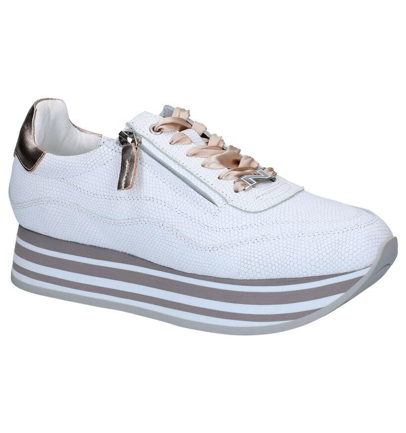 Nathan-Baume Chaussures &agrave; lacets en Blanc en cuir (290021)