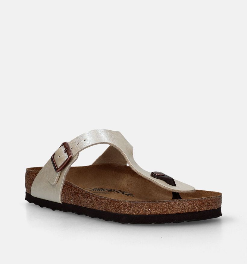 Birkenstock Gizeh Birko-Flor Tongs en Écru pour femmes (339532)