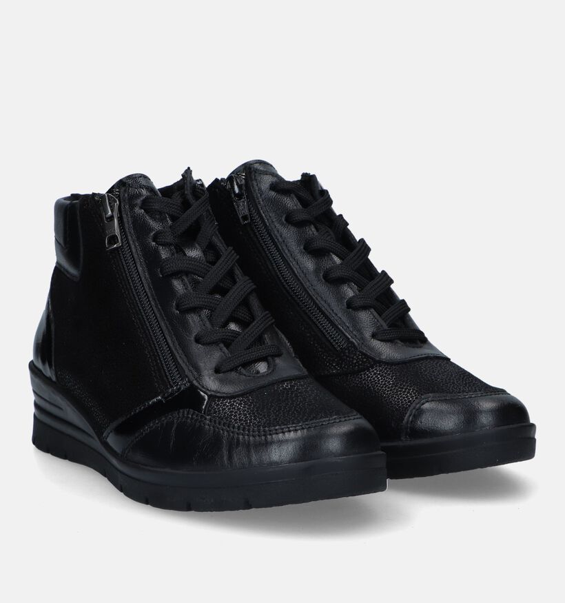 Solemade Luna 55 Zwarte Sneakers Met Sleehak voor dames (331801) - geschikt voor steunzolen
