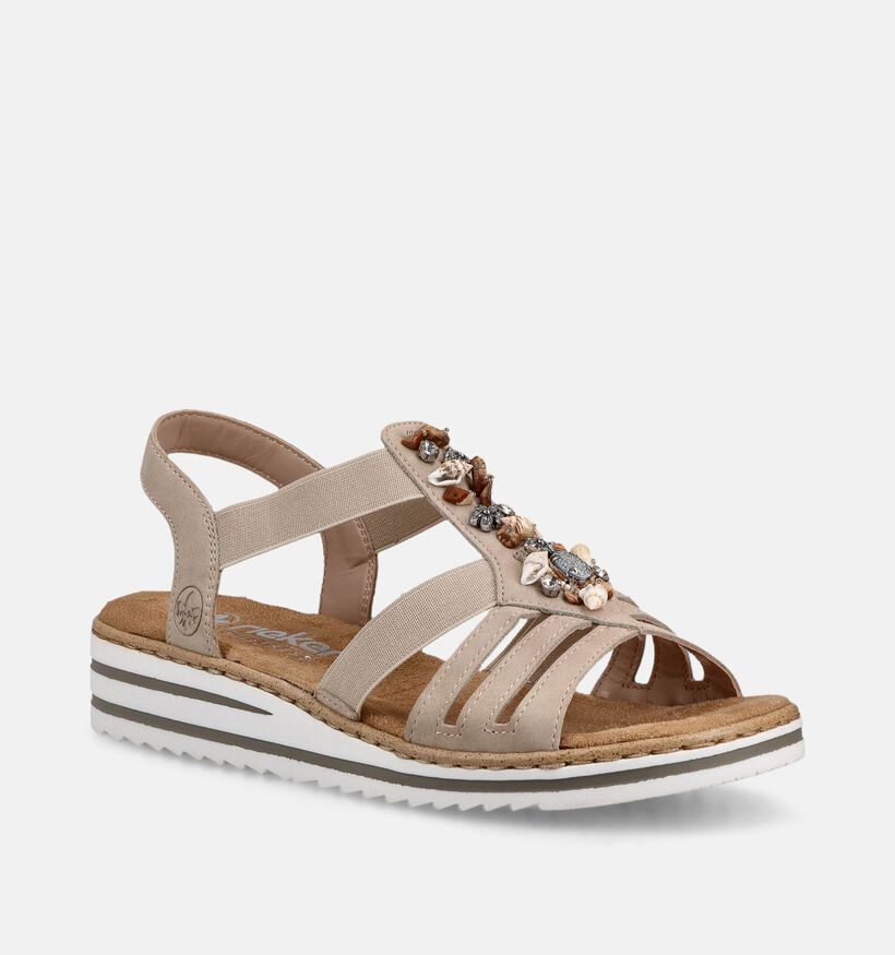 Rieker Beige Sandalen met Sleehak voor dames (370376)