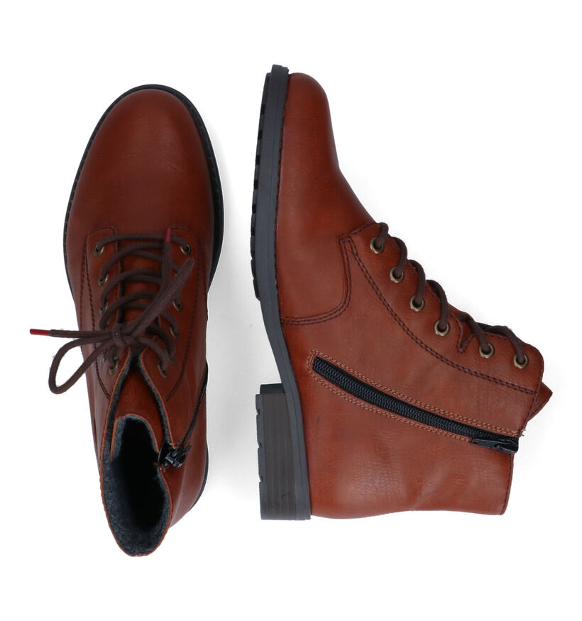 Rieker Bottines à lacets en Cognac en simili cuir (315950)