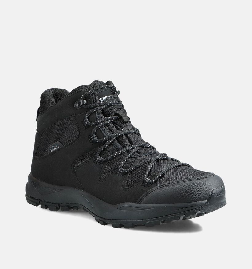 ICEPEAK Ansio Chaussures de randonnée en Noir pour hommes (361834) - pour semelles orthopédiques
