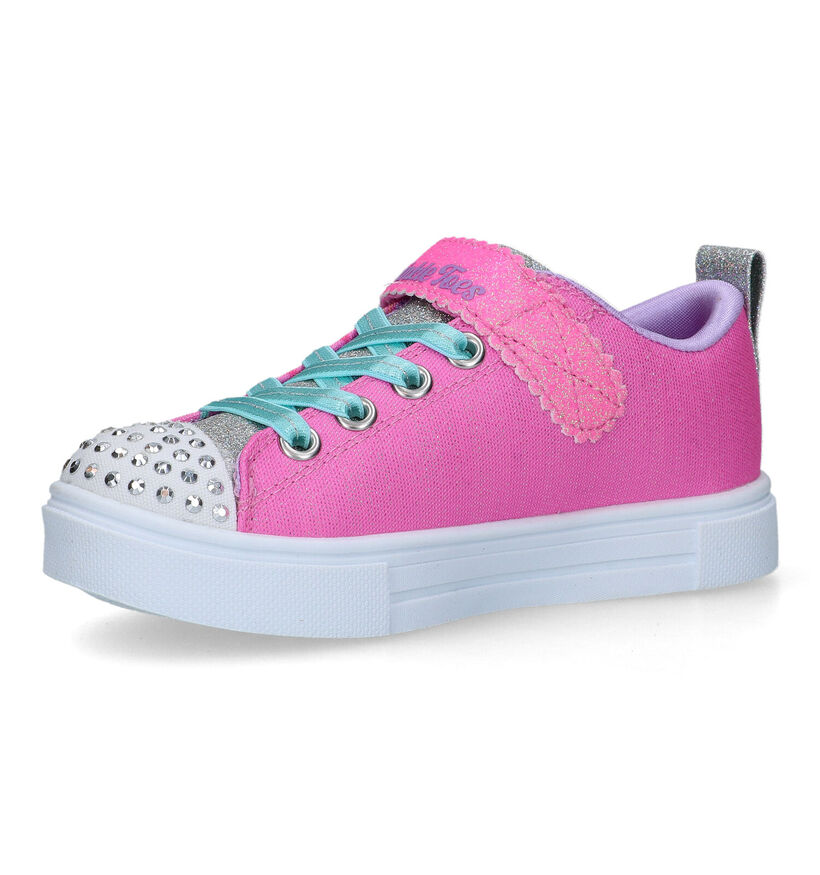 Skechers Twinkle Sparks Baskets en Rose pour filles (319542)