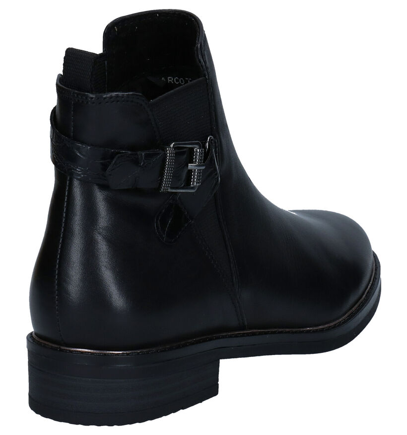 Marco Tozzi Bottines plates en Noir en cuir (280489)