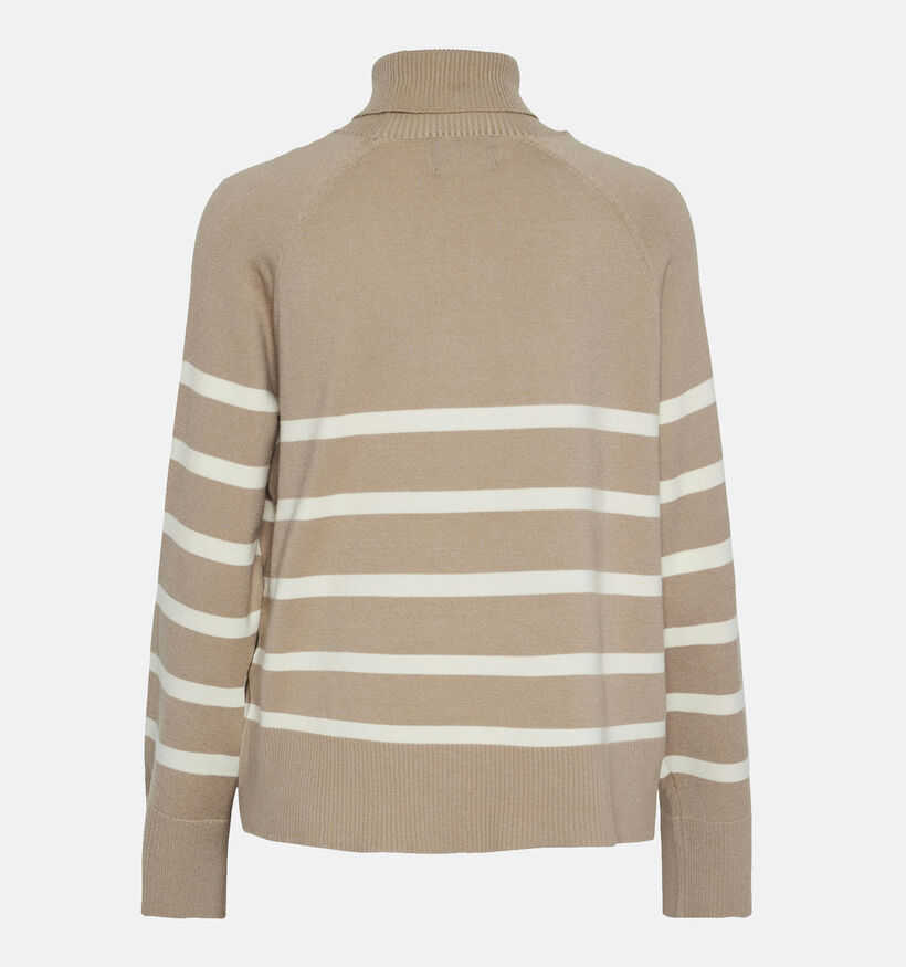 Pieces Sia Beige Trui met rolkraag voor dames (344987)
