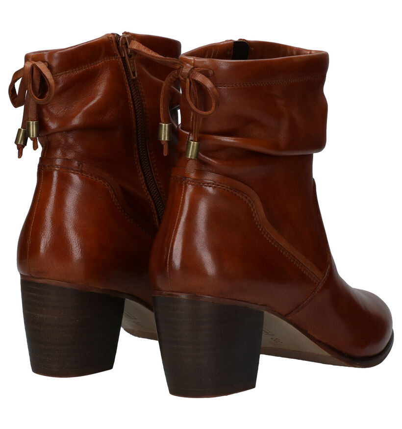 Steven NY Cognac Enkellaarzen in leer (280207)