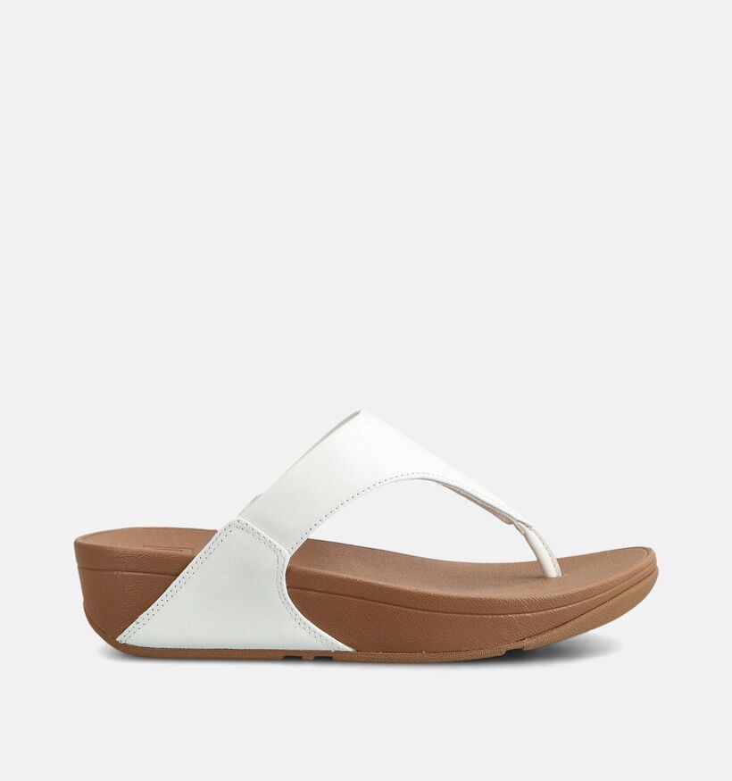 FitFlop Lulu Leather Toepost Zwarte Teenslippers FitFlop Lulu Leather Witte Slippers voor dames (368667)