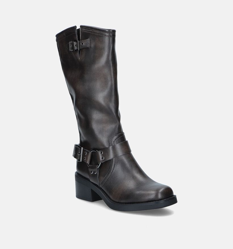 Tamaris Bruine Lange biker boots voor dames (346600)