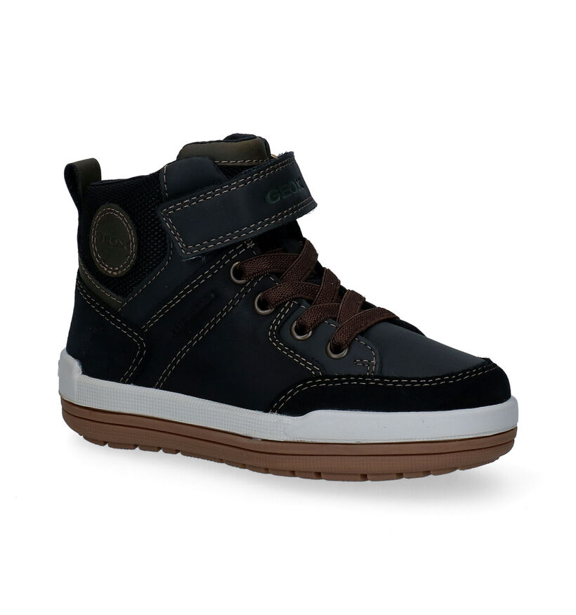 Geox Charz Chaussures hautes en Noir en cuir (295105)