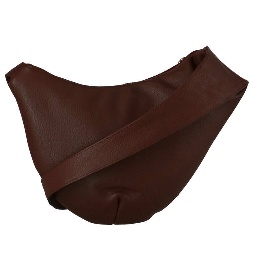 Crinkles Sac porté croisé en Brun en cuir (300370)