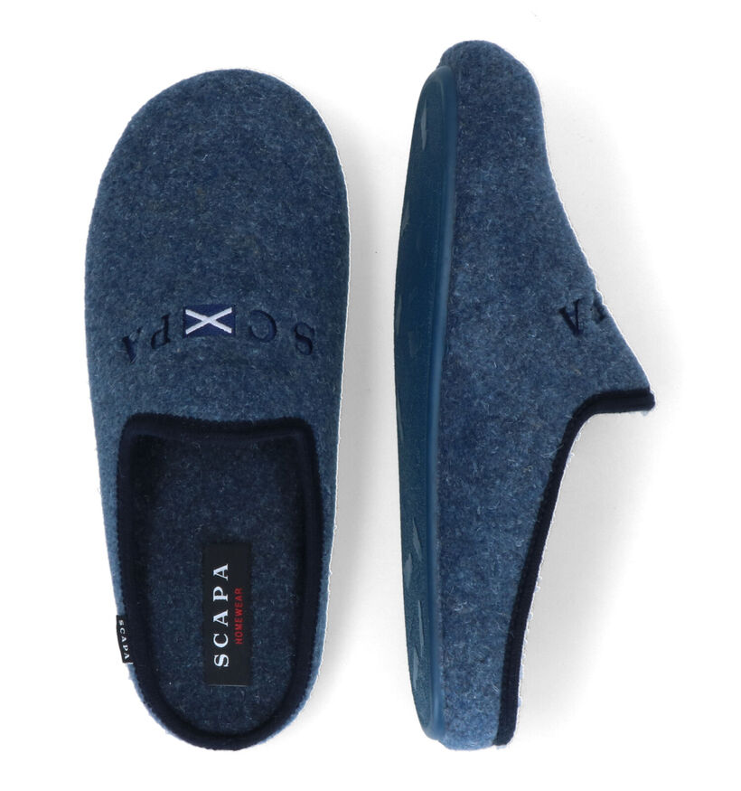 Scapa Blauwe Pantoffels in stof (317113)